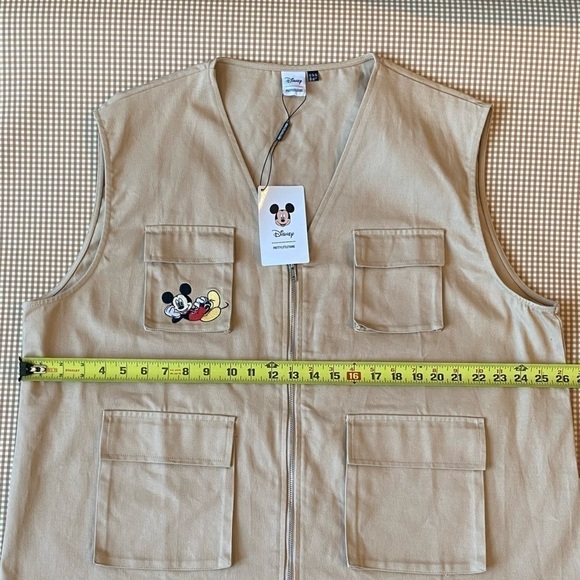 Disney x Pretty Little thing beige embroidered Mickey Mouse Vest. NWT - Picture 6 of 15